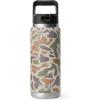 YETI Rambler 26 oz Bottle, Vacuum Insulated, Stainless Steel with Straw Cap, Black Stone(Tan Camo)