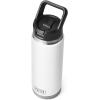YETI Rambler 26 oz Bottle, Vacuum Insulated, Stainless Steel with Straw Cap, Black Stone(White)