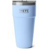 YETI Rambler 30 oz Stackable Tumbler, Stainless Steel, Vacuum Insulated with MagSlider Lid(Big Sky Blue)