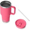 YETI Rambler 30 oz Travel Mug with Flip Straw Lid – Stainless Steel, Vacuum Insulated, Leakproof, Cup Holder Friendly(Tropical Pink)