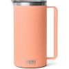 YETI Rambler 34 oz Pitcher, Vacuum Insulated, Stainless Steel with MagSlider Lid, Navy(Low Country Peach)