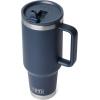 YETI Rambler 40 oz Travel Mug with Flip Straw Lid – Stainless Steel, Vacuum Insulated, Leakproof, Cup Holder Friendly(Navy)