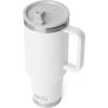 YETI Rambler 40 oz Travel Mug with Flip Straw Lid – Stainless Steel, Vacuum Insulated, Leakproof, Cup Holder Friendly(White)