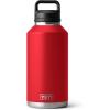 YETI Rambler 64 oz Bottle, Vacuum Insulated, Stainless Steel with Chug Cap, Navy(Rescue Red)