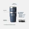 YETI Rambler 8 oz Insulated Coffee Mug with Lid – Stackable Double-Wall Vacuum Insulated Coffee Cup – DuraSip Ceramic Lining – Barista-Friendly Design – Stainless Steel – Dishwasher Safe(Seafoam)