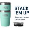 YETI Rambler 8 oz Insulated Coffee Mug with Lid – Stackable Double-Wall Vacuum Insulated Coffee Cup – DuraSip Ceramic Lining – Barista-Friendly Design – Stainless Steel – Dishwasher Safe(Seafoam)