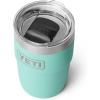 YETI Rambler 8 oz Insulated Coffee Mug with Lid – Stackable Double-Wall Vacuum Insulated Coffee Cup – DuraSip Ceramic Lining – Barista-Friendly Design – Stainless Steel – Dishwasher Safe(Seafoam)