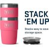 YETI Rambler 8 oz Insulated Coffee Mug with Lid – Stackable Double-Wall Vacuum Insulated Coffee Cup – DuraSip Ceramic Lining – Barista-Friendly Design – Stainless Steel – Dishwasher Safe(Tropical Pink)
