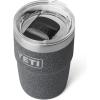 YETI Rambler 8 oz Insulated Coffee Mug with Lid – Stackable Double-Wall Vacuum Insulated Coffee Cup – DuraSip Ceramic Lining – Barista-Friendly Design – Stainless Steel – Dishwasher Safe(Black Stone)