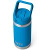 YETI Rambler Jr. 12 oz Kids Bottle, with Straw Cap(Big Wave Blue)