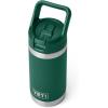 YETI Rambler Jr. 12 oz Kids Bottle, with Straw Cap(Black Forest Green)