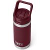 YETI Rambler Jr. 12 oz Kids Bottle, with Straw Cap(Wild Vine Red)