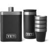 YETI 7 oz Flask with Color Matching Set of Shot Glasses, Black