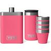 YETI 7 oz Flask with Color Matching Set of Shot Glasses, Tropical Pink