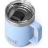 YETI Rambler 10 oz Stackable Mug, Vacuum Insulated, Stainless Steel with MagSlider Lid, White(Big Sky Blue)