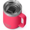 YETI Rambler 10 oz Stackable Mug, Vacuum Insulated, Stainless Steel with MagSlider Lid, White(Bimini Pink)