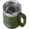 YETI Rambler 10 oz Stackable Mug, Vacuum Insulated, Stainless Steel with MagSlider Lid, White(Highlands Olive)