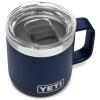 YETI Rambler 10 oz Stackable Mug, Vacuum Insulated, Stainless Steel with MagSlider Lid, White(Navy)