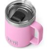 YETI Rambler 10 oz Stackable Mug, Vacuum Insulated, Stainless Steel with MagSlider Lid, White(Power Pink)