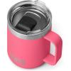 YETI Rambler 10 oz Stackable Mug, Vacuum Insulated, Stainless Steel with MagSlider Lid, White(Tropical Pink)
