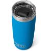 YETI Rambler 10 oz Tumbler, Stainless Steel, Vacuum Insulated with MagSlider Lid, White(Big Wave Blue)