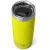 YETI Rambler 10 oz Tumbler, Stainless Steel, Vacuum Insulated with MagSlider Lid, White(Firefly Yellow)