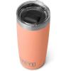 YETI Rambler 10 oz Tumbler, Stainless Steel, Vacuum Insulated with MagSlider Lid, White(Lowcountry Peach)