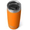 YETI Rambler 10 oz Tumbler, Stainless Steel, Vacuum Insulated with MagSlider Lid, White(Orange)