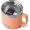 YETI Rambler 14 oz Stackable Mug, Vacuum Insulated, Stainless Steel with MagSlider Lid(Lowcountry Peach)