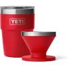 YETI Rambler 16 oz Stackable Tumbler, Stainless Steel, Vacuum Insulated with MagSlider Lid Pour Over Coffee Maker Accessory Ramblers, Rescue Red