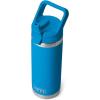 YETI Rambler 18 oz Bottle, Vacuum Insulated, Stainless Steel with Straw Cap, Moon Dust(Big Wave Blue)