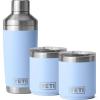 YETI Rambler 20 oz Cocktail Shaker, (2) 10 oz Stackable Lowball 2.0, Vacuum Insulated, Stainless Steel with MagSlider Lid, Big Sky Blue