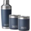 YETI Rambler 20 oz Cocktail Shaker, (2) 10 oz Stackable Lowball 2.0, Vacuum Insulated, Stainless Steel with MagSlider Lid, Navy