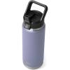 YETI Rambler 26 oz Bottle, Vacuum Insulated, Stainless Steel with Straw Cap, Black Stone(Cosmic Lilac)