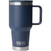 YETI Rambler 30 oz Travel Mug with Flip Straw Lid – Stainless Steel, Vacuum Insulated, Leakproof, Cup Holder Friendly(Navy)
