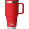 YETI Rambler 30 oz Travel Mug with Flip Straw Lid – Stainless Steel, Vacuum Insulated, Leakproof, Cup Holder Friendly(Rescue Red)