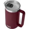YETI Rambler 34 oz Pitcher, Vacuum Insulated, Stainless Steel with MagSlider Lid, Navy(Wild Vine Red)