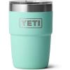 YETI Rambler 8 oz Insulated Coffee Mug with Lid – Stackable Double-Wall Vacuum Insulated Coffee Cup – DuraSip Ceramic Lining – Barista-Friendly Design – Stainless Steel – Dishwasher Safe(Seafoam)
