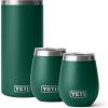 YETI Rambler Wine Chiller, (2) Rambler 10 oz Wine Tumbler, Vacuum Insulated, Stainless Steel with MagSlider Lid, Black Forest Green