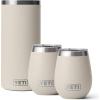 YETI Rambler Wine Chiller, (2) Rambler 10 oz Wine Tumbler, Vacuum Insulated, Stainless Steel with MagSlider Lid, Cape Taupe