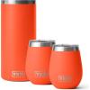YETI Rambler Wine Chiller, (2) Rambler 10 oz Wine Tumbler, Vacuum Insulated, Stainless Steel with MagSlider Lid, Papaya