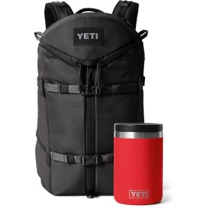 YETI Black Ranchero Backpack 22L, All-Day Utility Pack, Structured and Durable with Rambler 16 oz Food Jar, Vacuum Insulated, Stainless Steel, With Airtight Lid, Rescue Red