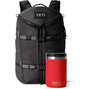 YETI Black Ranchero Backpack 27L, All-Day Utility Pack, Structured and Durable with Rambler 16 oz Food Jar, Vacuum Insulated, Stainless Steel, With Airtight Lid, Rescue Red