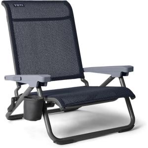 YETI Hondo Reclining Beach Chair, Breathable, UV-Resistant, and Supports up to 350 lbs, Seafoam(Navy)