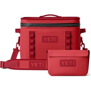 YETI Hopper Flip 18 Portable Soft Cooler and Sidekick Dry 3L Gear Case, Rescue Red