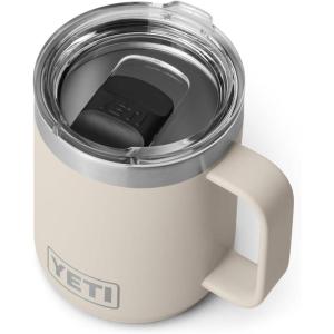 YETI Rambler 10 oz Stackable Mug, Vacuum Insulated, Stainless Steel with MagSlider Lid, White(Cape Taupe)