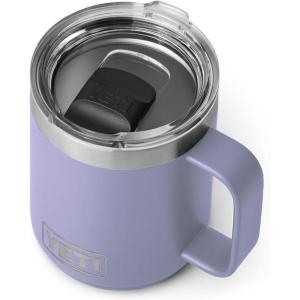 YETI Rambler 10 oz Stackable Mug, Vacuum Insulated, Stainless Steel with MagSlider Lid, White(Cosmic Lilac)