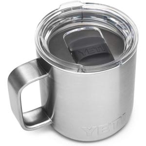 YETI Rambler 10 oz Stackable Mug, Vacuum Insulated, Stainless Steel with MagSlider Lid, White(Stainless)