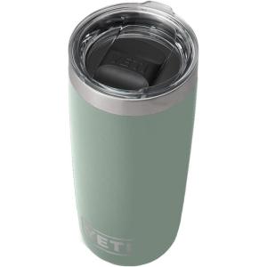 YETI Rambler 10 oz Tumbler, Stainless Steel, Vacuum Insulated with MagSlider Lid, White(Sagebrush Green)