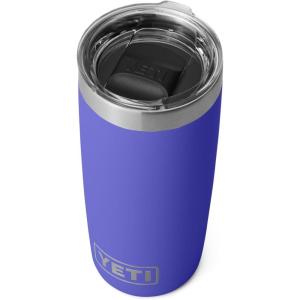 YETI Rambler 10 oz Tumbler, Stainless Steel, Vacuum Insulated with MagSlider Lid, White(Ultra Marine Violet)